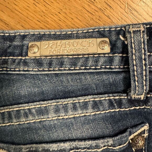 Express rerock Women's Dark Blue Skinny Jeans distressed fall football school 6 - Picture 11 of 11